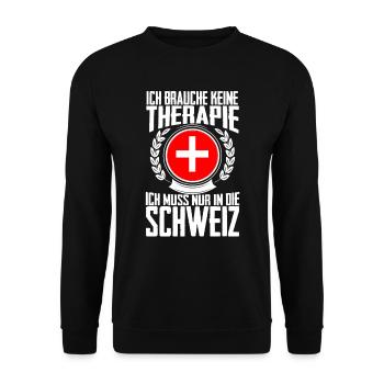 Therapie Schweiz - Urlaub Geschenk Zürich Genf - Unisex Pullover - Schwarz - Vorne - Alina (178cm) & Michal (187cm)