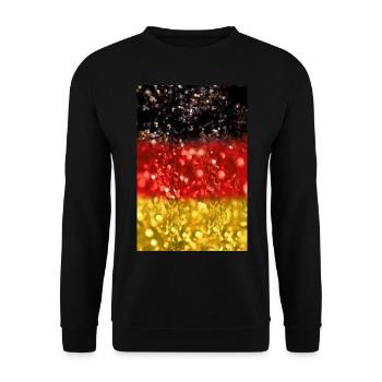 05 Allemagne Drapeau Drapeau Paillettes Poster Shirt - Sweat-shirt Unisexe - noir - Devant - Alina (178cm) & Michal (187cm)