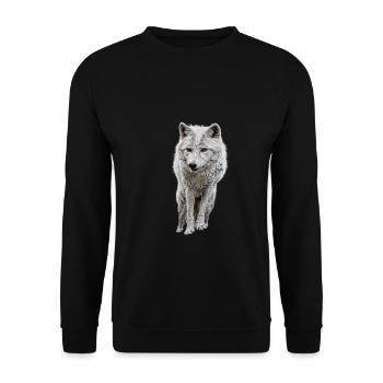 Gray wolf logo - Unisex Sweatshirt - black - Front - Alina (178cm) & Michal (187cm)