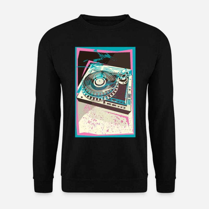 I LOVE VINYLES, Pop Art, Turntable, Platine - Sweat-shirt Unisexe - noir