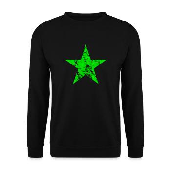 étoile verte au look usé - Bremen - nature - Sweat-shirt Unisexe - noir - Devant - Alina (178cm) & Michal (187cm)