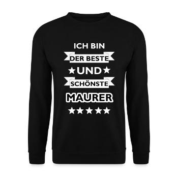 bester und schönster Maurer - Unisex Pullover - Schwarz - Vorne - Alina (178cm) & Michal (187cm)