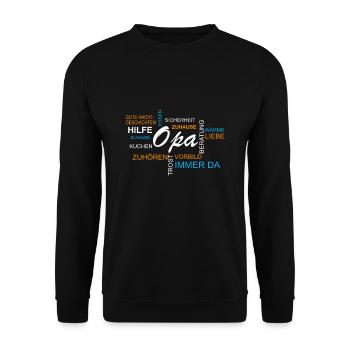 Opa - Unisex Pullover - Schwarz - Vorne - Alina (178cm) & Michal (187cm)