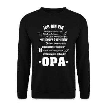 Opa kann alles - Unisex Pullover - Schwarz - Vorne - Alina (178cm) & Michal (187cm)