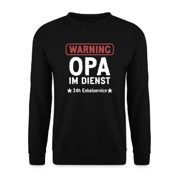Opa im Dienst Geschenkidee - Unisex Pullover - Schwarz - Vorne - Alina (178cm) & Michal (187cm)