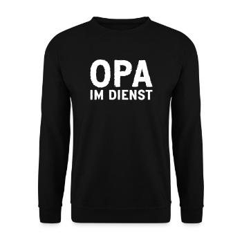 Opa im Dienst Geschenkidee - Unisex Pullover - Schwarz - Vorne - Alina (178cm) & Michal (187cm)