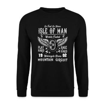 Isle of Man? Retro motorcycle - Unisex Sweatshirt - black - Front - Alina (178cm) & Michal (187cm)