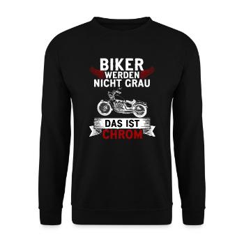 Biker werden nicht grau, das ist Chrom Biker - Unisex Pullover - Schwarz - Vorne - Alina (178cm) & Michal (187cm)