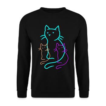 Cats Family Mama Children Kitten Baby Meow - Unisex Sweatshirt - black - Front - Alina (178cm) & Michal (187cm)