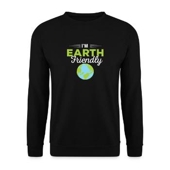 Ich bin umweltfreundliche Umwelt Erneuerbare Energien - Unisex Pullover - Schwarz - Vorne - Alina (178cm) & Michal (187cm)