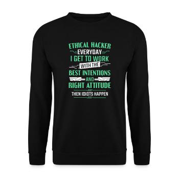 Cyber Ethical Hacker Quotidien Cyber Hacking - Sweat-shirt Unisexe - noir - Devant - Alina (178cm) & Michal (187cm)
