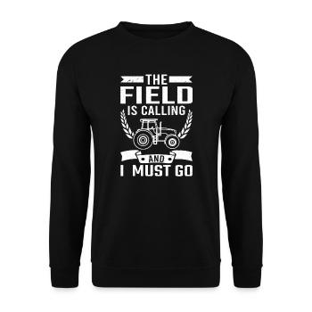 Farmer Farm Das Feld ruft Ich muss in die Landwirtschaft gehen - Unisex Pullover - Schwarz - Vorne - Alina (178cm) & Michal (187cm)