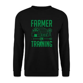 Farmer In Training Farming - Unisex Sweatshirt - black - Front - Alina (178cm) & Michal (187cm)