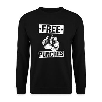 Boxer Free Punches Boxe - Sweat-shirt Unisexe - noir - Devant - Alina (178cm) & Michal (187cm)