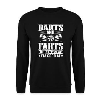 Fléchettes et pets Je suis bon au joueur de fléchettes - Sweat-shirt Unisexe - noir - Devant - Alina (178cm) & Michal (187cm)