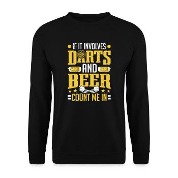 Joueur de fléchettes Fléchettes et fléchettes à bière - Sweat-shirt Unisexe - noir - Devant - Alina (178cm) & Michal (187cm)