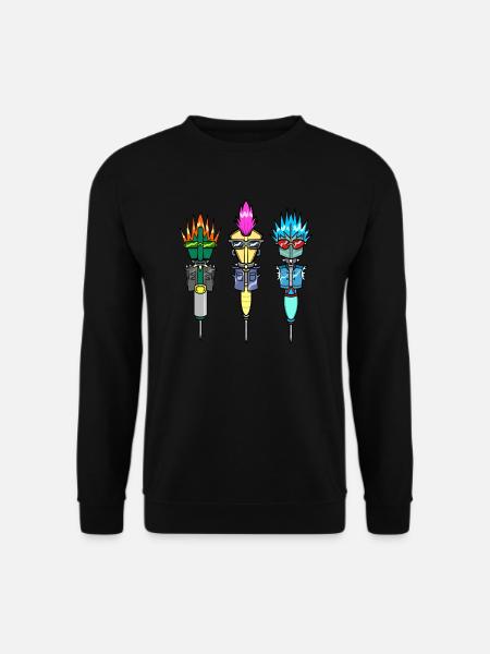 Joueur de fléchettes Fléchettes Flèches Punk Cheveux Fléchettes Fléchettes - Sweat-shirt Unisexe - noir