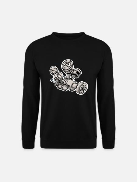 Arbeitsmotor Kolben Kfz-Mechaniker - Unisex Pullover - Schwarz