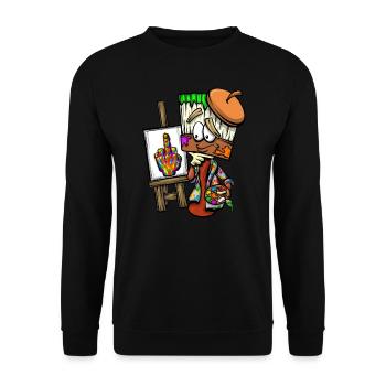 Peintres Pinceau Chevalet Majeur Peinture - Sweat-shirt Unisexe - noir - Devant - Alina (178cm) & Michal (187cm)