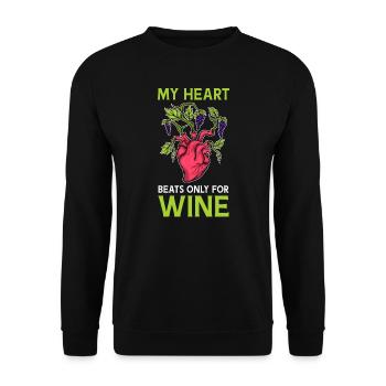 Wine Drinker My Heart Beats Only For Wine Lover - Unisex Sweatshirt - black - Front - Alina (178cm) & Michal (187cm)