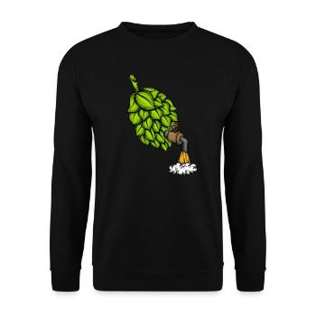 Amateur de bière Alcool Boire du houblon avec de la bière pression - Sweat-shirt Unisexe - noir - Devant - Alina (178cm) & Michal (187cm)