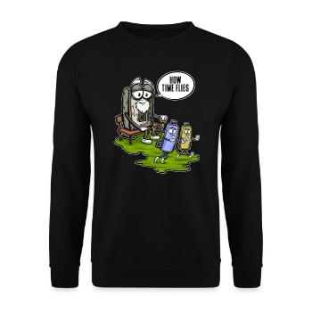 80s 90s Cassette Music Sitting Cassette Tape - Unisex Sweatshirt - black - Front - Alina (178cm) & Michal (187cm)