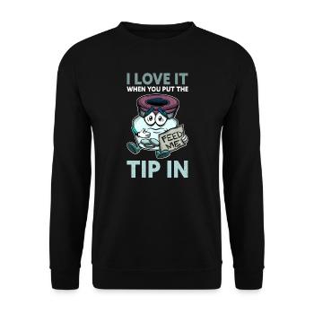 Ich liebe es, wenn du den Tipp in Barkeeper steckst - Unisex Pullover - Schwarz - Vorne - Alina (178cm) & Michal (187cm)