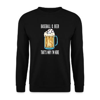 Baseball in Bierbecher Baseball & Bier - Unisex Pullover - Schwarz - Vorne - Alina (178cm) & Michal (187cm)