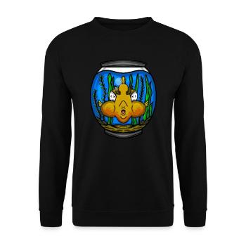 Aquarium Gift Aquarist Fish Keeping Lover - Unisex Sweatshirt - black - Front - Alina (178cm) & Michal (187cm)
