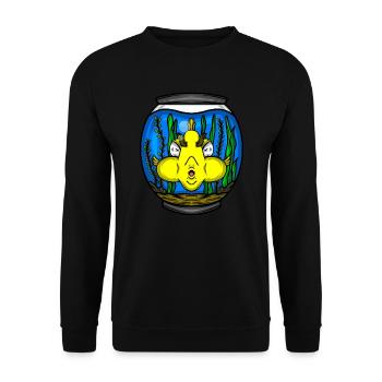 Aquarium Gift Aquarist Fish Keeping Lover - Unisex Sweatshirt - black - Front - Alina (178cm) & Michal (187cm)