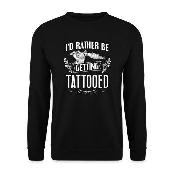 Tätowierer lassen sich lieber tätowieren - Unisex Pullover - Schwarz - Vorne - Alina (178cm) & Michal (187cm)
