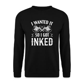 Tatoueur Je le voulais pour que je sois encré - Sweat-shirt Unisexe - noir - Devant - Alina (178cm) & Michal (187cm)