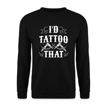 Tätowierer Ich würde dieses Tattoo tätowieren - Unisex Pullover - Schwarz - Vorne - Alina (178cm) & Michal (187cm)