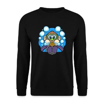 Taucher mit Taucherbrille Tauchen Tauchen - Unisex Pullover - Schwarz - Vorne - Alina (178cm) & Michal (187cm)