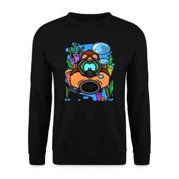 Scuba Diver Monkey Diving Goggles Scuba Diving - Unisex Pullover - Schwarz - Vorne - Alina (178cm) & Michal (187cm)