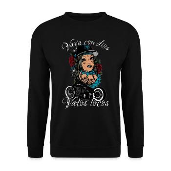 Vaya con dios vatos locos - Unisex Pullover - Schwarz - Vorne - Alina (178cm) & Michal (187cm)