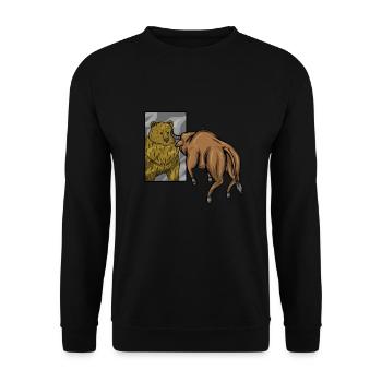 Stock Market Trader Investor Bull Vs Bear - Unisex Sweatshirt - black - Front - Alina (178cm) & Michal (187cm)