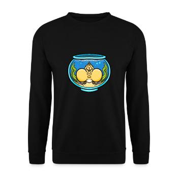 Aquarium Gift Aquarist Fish Keeping Lover - Unisex Sweatshirt - black - Front - Alina (178cm) & Michal (187cm)