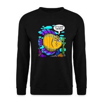 Aquarium Gift Aquarist Fish Keeping Lover - Unisex Sweatshirt - black - Front - Alina (178cm) & Michal (187cm)