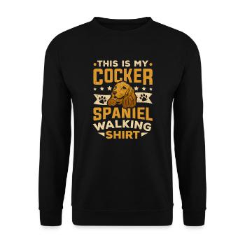 C’est mon cocker épagneul qui marche - Sweat-shirt Unisexe - noir - Devant - Alina (178cm) & Michal (187cm)