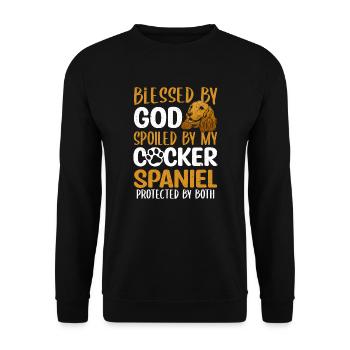 Béni par Dieu gâté par mon cocker épagneul - Sweat-shirt Unisexe - noir - Devant - Alina (178cm) & Michal (187cm)