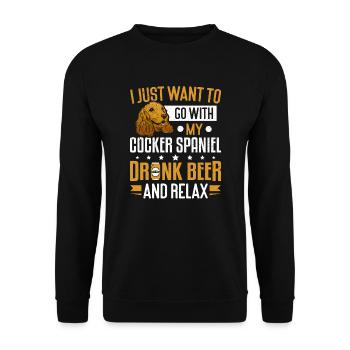 Je veux juste y aller avec mon cocker épagneul - Sweat-shirt Unisexe - noir - Devant - Alina (178cm) & Michal (187cm)