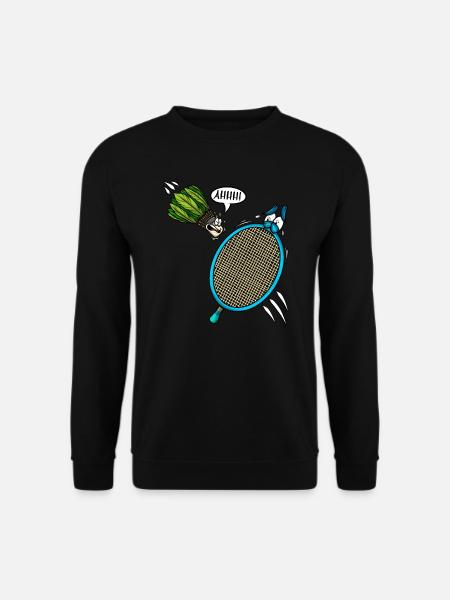 Badminton Player Shuttlecock Screaming Ahhh - Unisex Sweatshirt - black