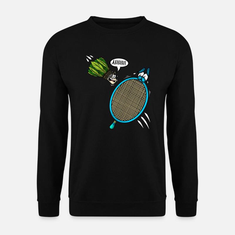 Badminton Player Shuttlecock Screaming Ahhh - Unisex Sweatshirt - black