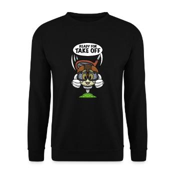 Golf Player Golf With Aviator Cap Golf Court - Unisex Sweatshirt - black - Front - Alina (178cm) & Michal (187cm)