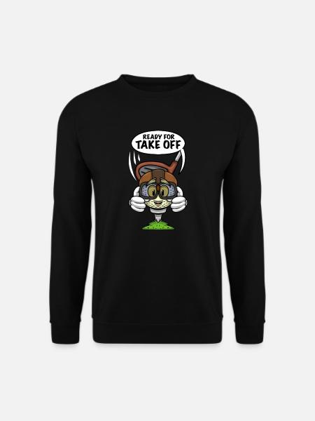 Golfspieler Golf mit Aviator Cap Golf Court - Unisex Pullover - Schwarz