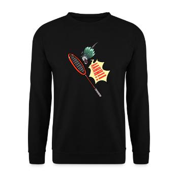 Badminton Player Shuttlecock Screaming Ahhh - Unisex Sweatshirt - black - Front - Alina (178cm) & Michal (187cm)