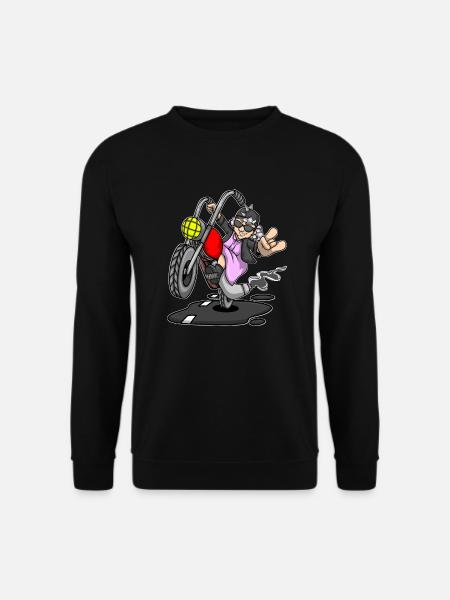 Motorrad Motorrad Oma Motorradfahrer - Unisex Pullover - Schwarz