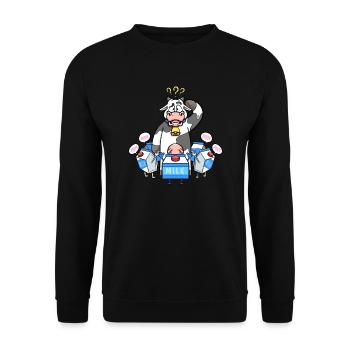 Milchkartons rufen Kuh Mama Milchbauernkuh - Unisex Pullover - Schwarz - Vorne - Alina (178cm) & Michal (187cm)
