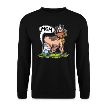 Milchkartons rufen Kuh Mama Milchbauernkuh - Unisex Pullover - Schwarz - Vorne - Alina (178cm) & Michal (187cm)